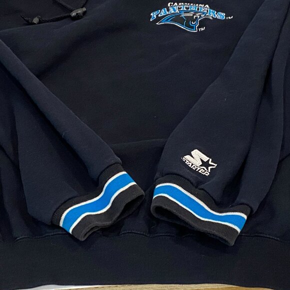 90s NFL Carolina Panthers Pro Line Starter Hoodie Sweatshirt Mens XL Black - Picture 4 of 5